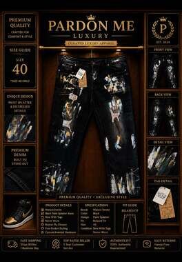 Watson Denim Black Paint Splatter Jeans